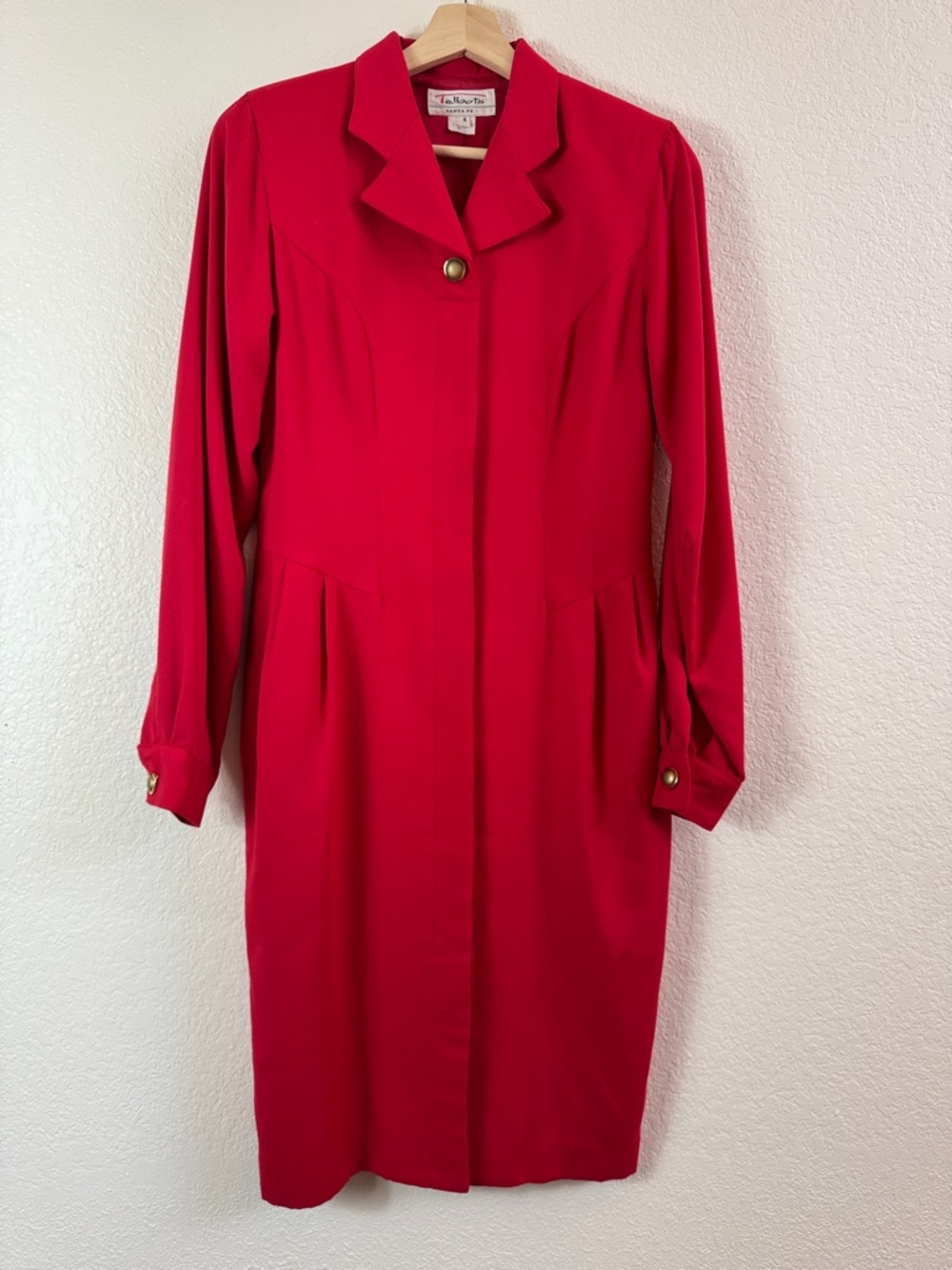 Talbots Red Long Sleeve Tailored Dress Coat with Gold Buttons